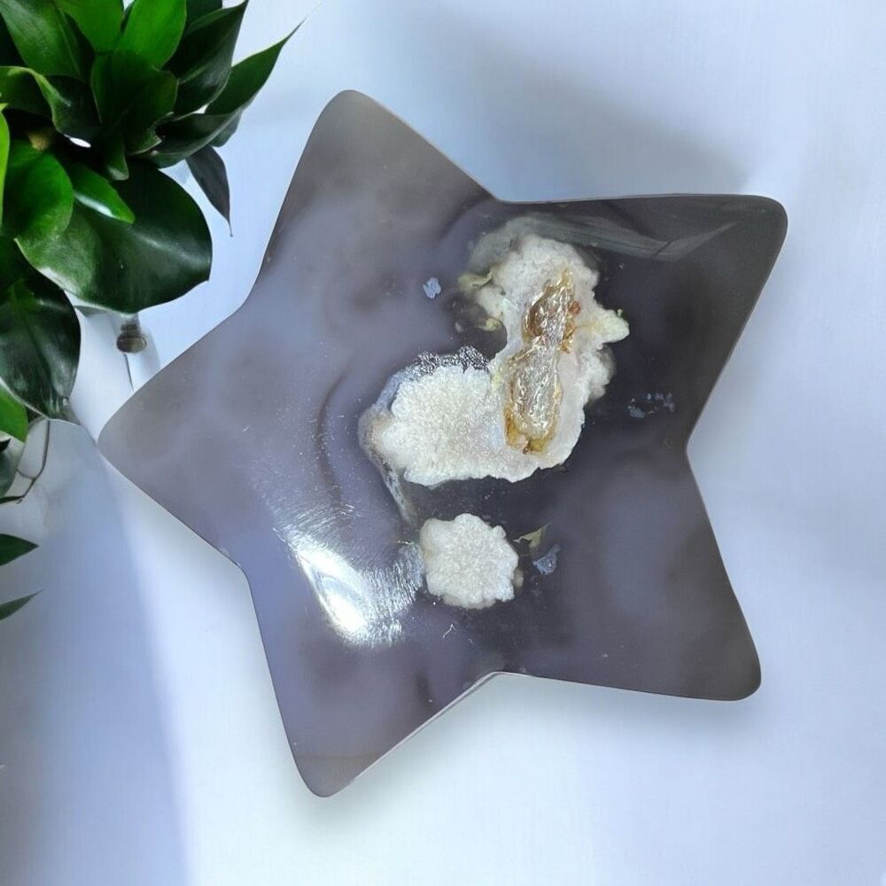 Flower Agate Star Carving‎